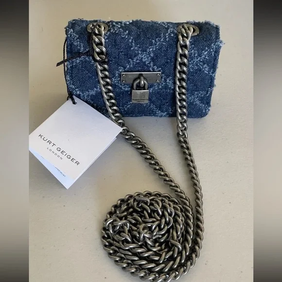 Kurt Geiger London Micro Brixton Denim Crossbody - Picture 5 of 8